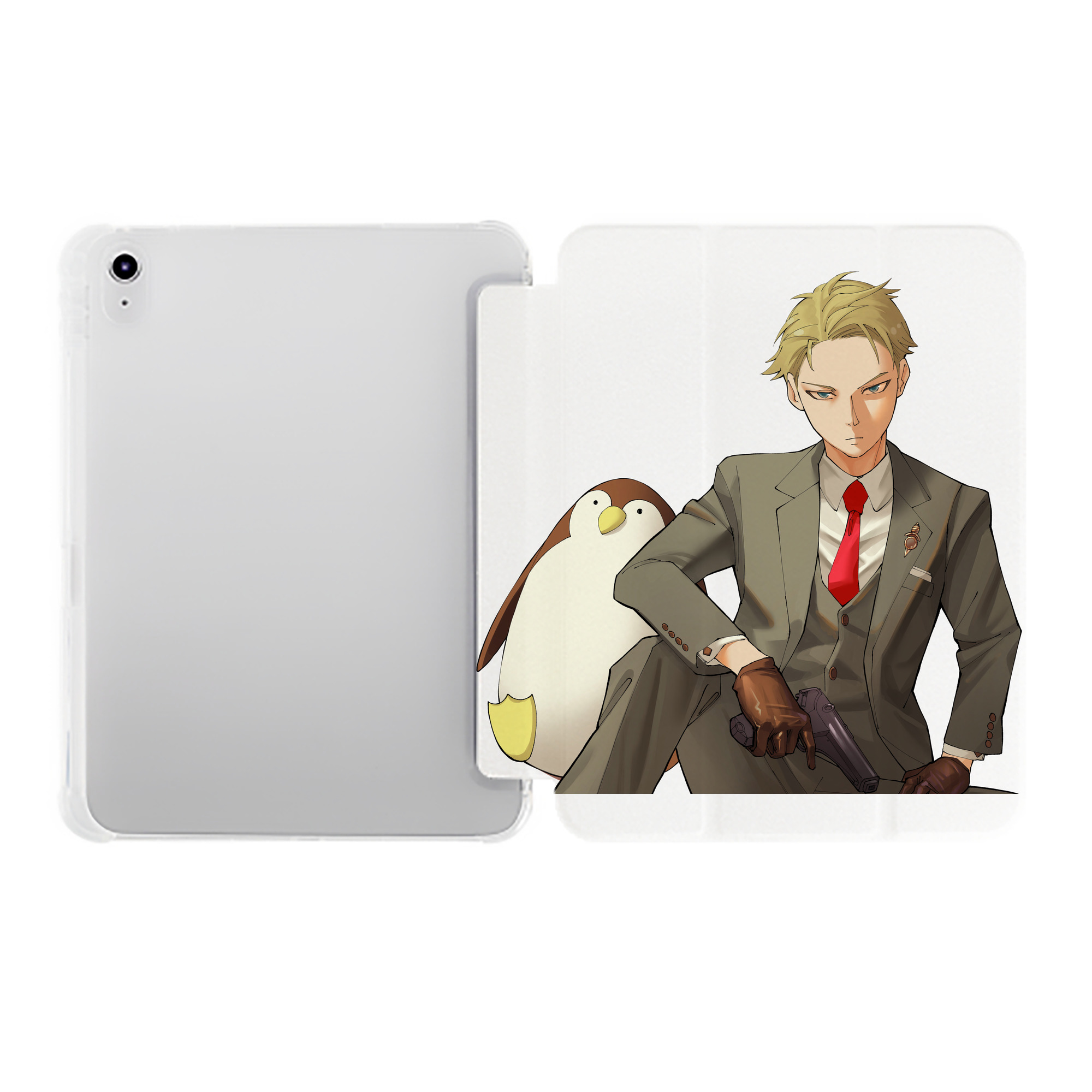 （画像用） SPY×FAMILY间谍家家酒 IPad ケース ペン収納付き 三つ折りスタンド PUレザー×シリコン 対応機種9.5/10.5/10.9インチ